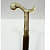 Vintage Antique Wooden Walking Stick with Brass Head Handle - left_view