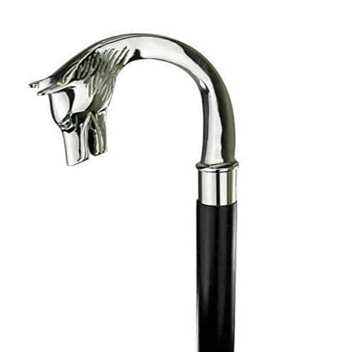 Wolf Head Brass Handle Walking Stick