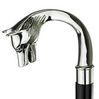 Wolf Head Brass Handle Walking Stick