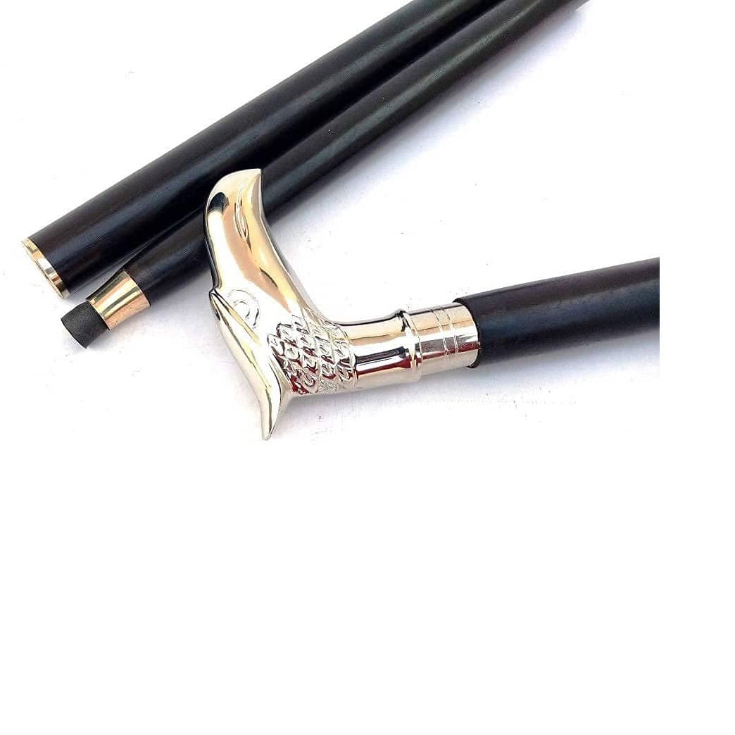 Antique Eagle Twist Wooden Walking Cane Stick