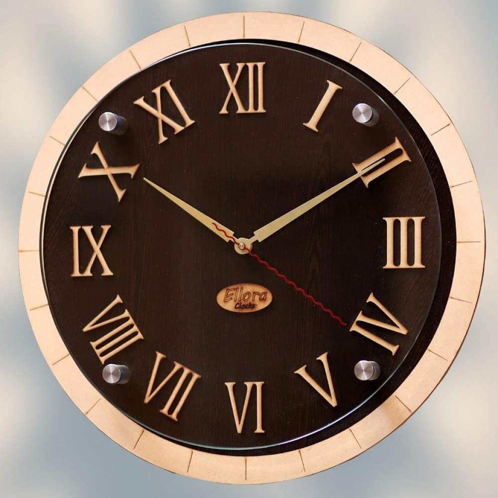 Wooden Clock With Roman Ring - photo