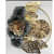 Metal Flower Leaves Clock With Side Dial - photo