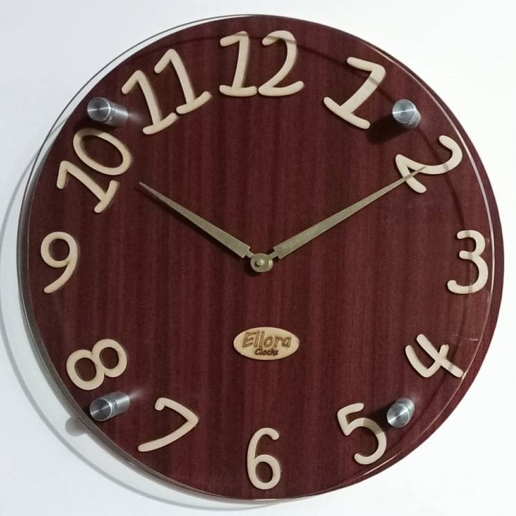 Wooden Simple Glass Clock