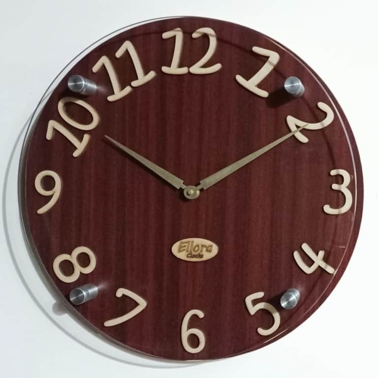 Wooden Simple Glass Clock - front_view