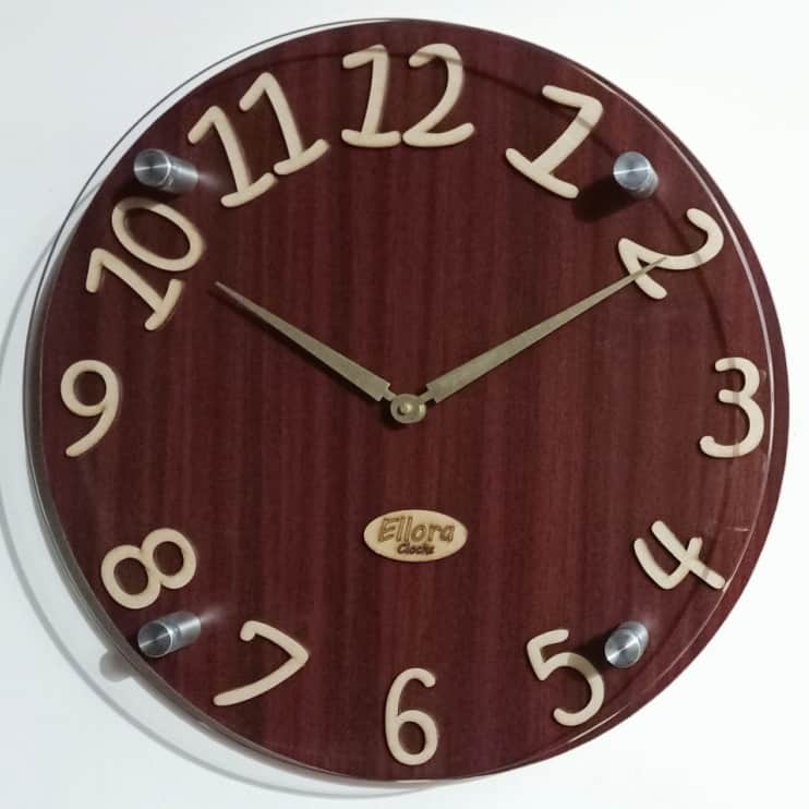 Wooden Simple Glass Clock - rear_view