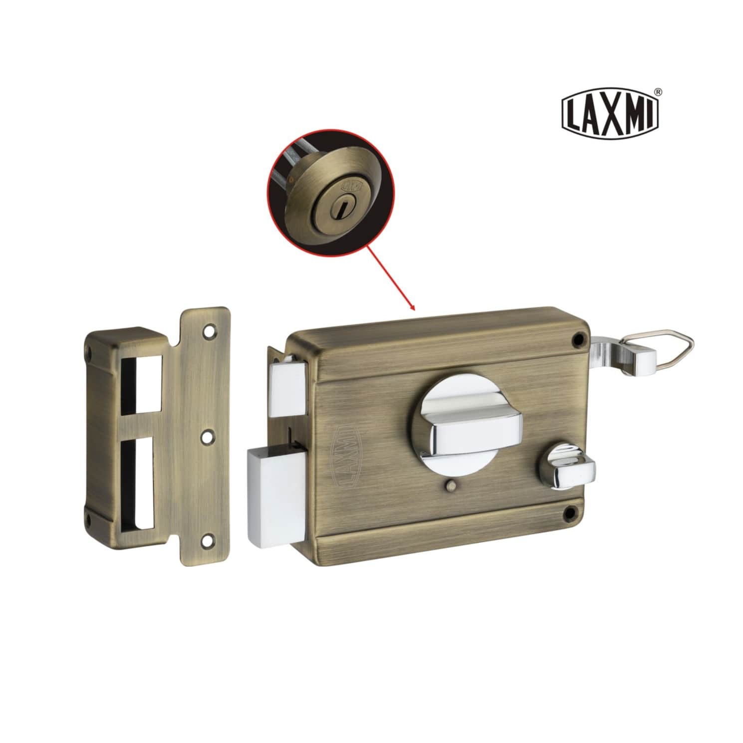 Rim Lock Ultra Keys Antiq - rear_view