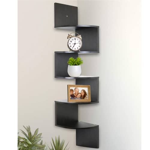 Tahoe Wall Mount Corner Shelves (Black)
