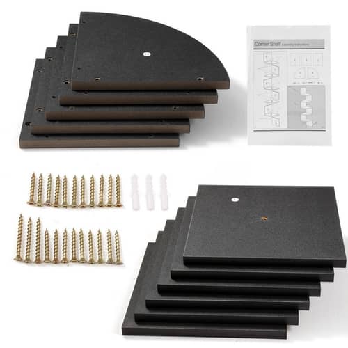Tahoe Wall Mount Corner Shelves (Black)
