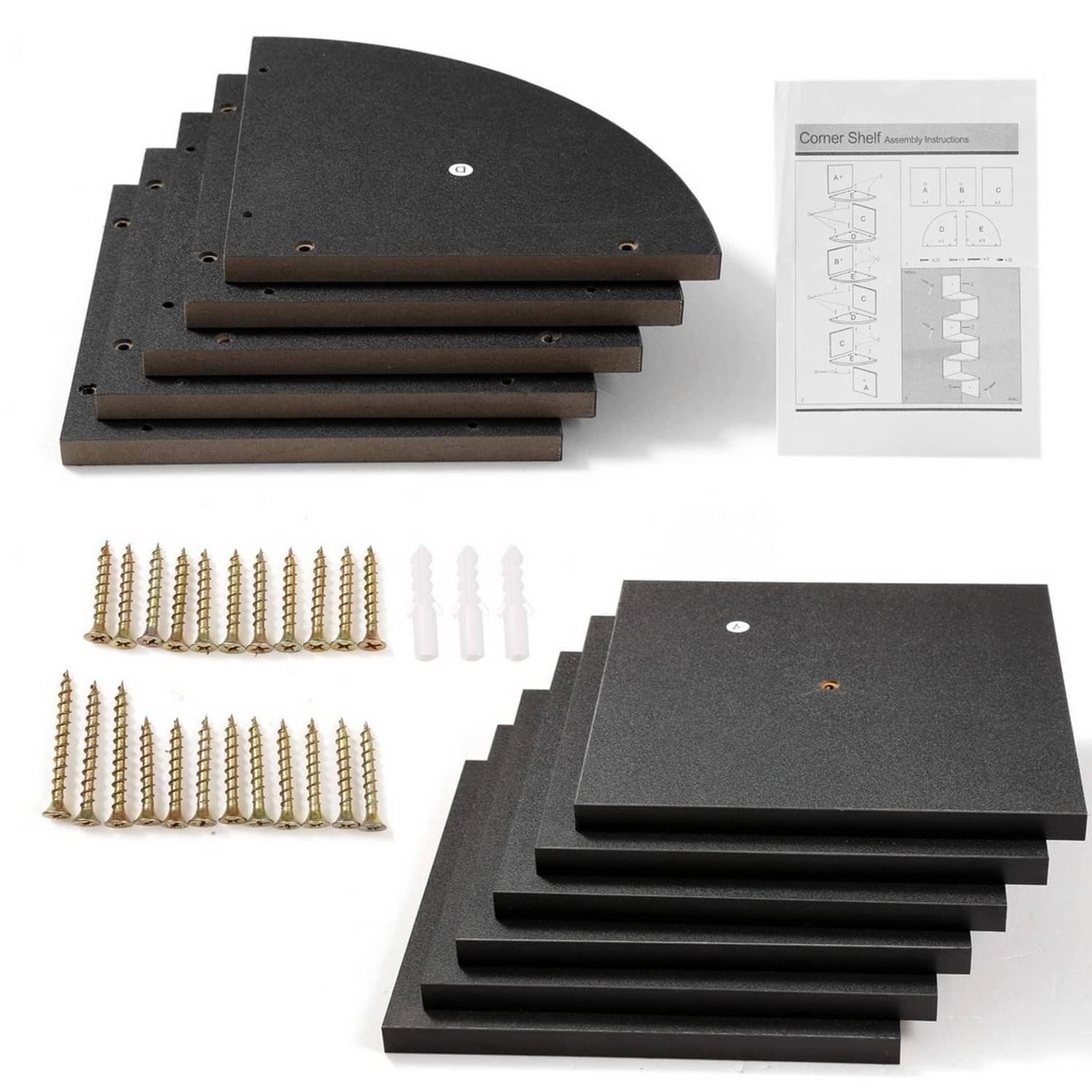 Tahoe Wall Mount Corner Shelves (Black)