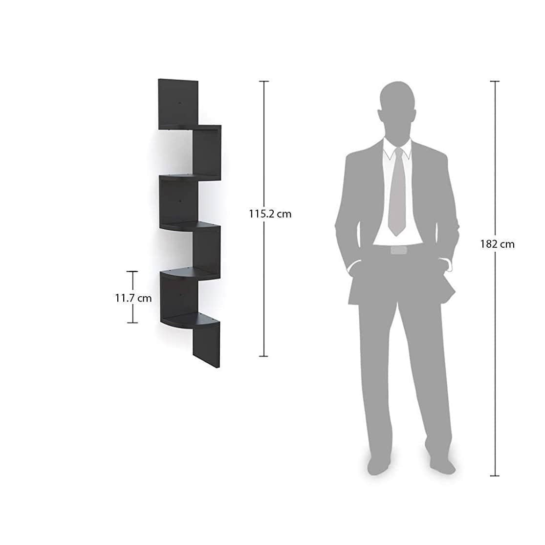 Tahoe Wall Mount Corner Shelves (Black) - right_view