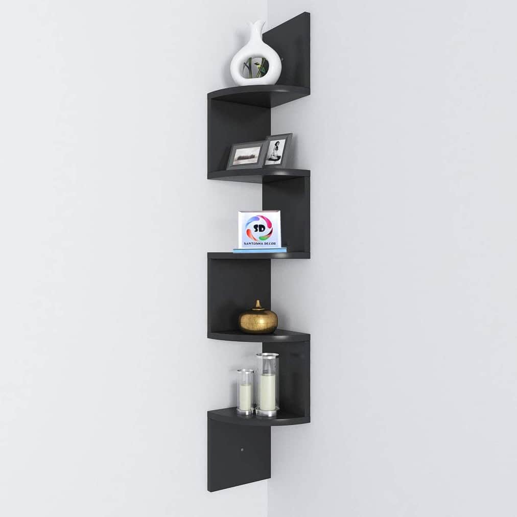Tahoe Wall Mount Corner Shelves (Black) - bottom_view