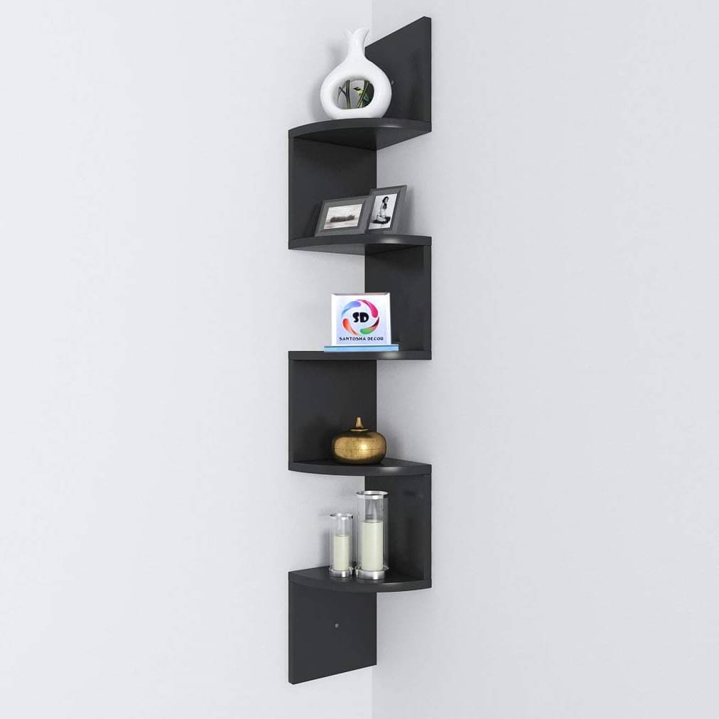 Tahoe Wall Mount Corner Shelves (Black)