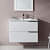 Modern 36" White Wall-Mounted Bathroom Vanity - photo