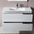 Modern 36" White Wall-Mounted Bathroom Vanity - front_view