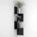 Sacramento Multipurpose Corner Wall Shelf (Black) - front_view