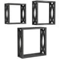 Square Cube Floating Wall Shelves (Set of 3 Black) - top_view