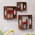 Andes Square Shape Book Shelves (Brown) - rear_view