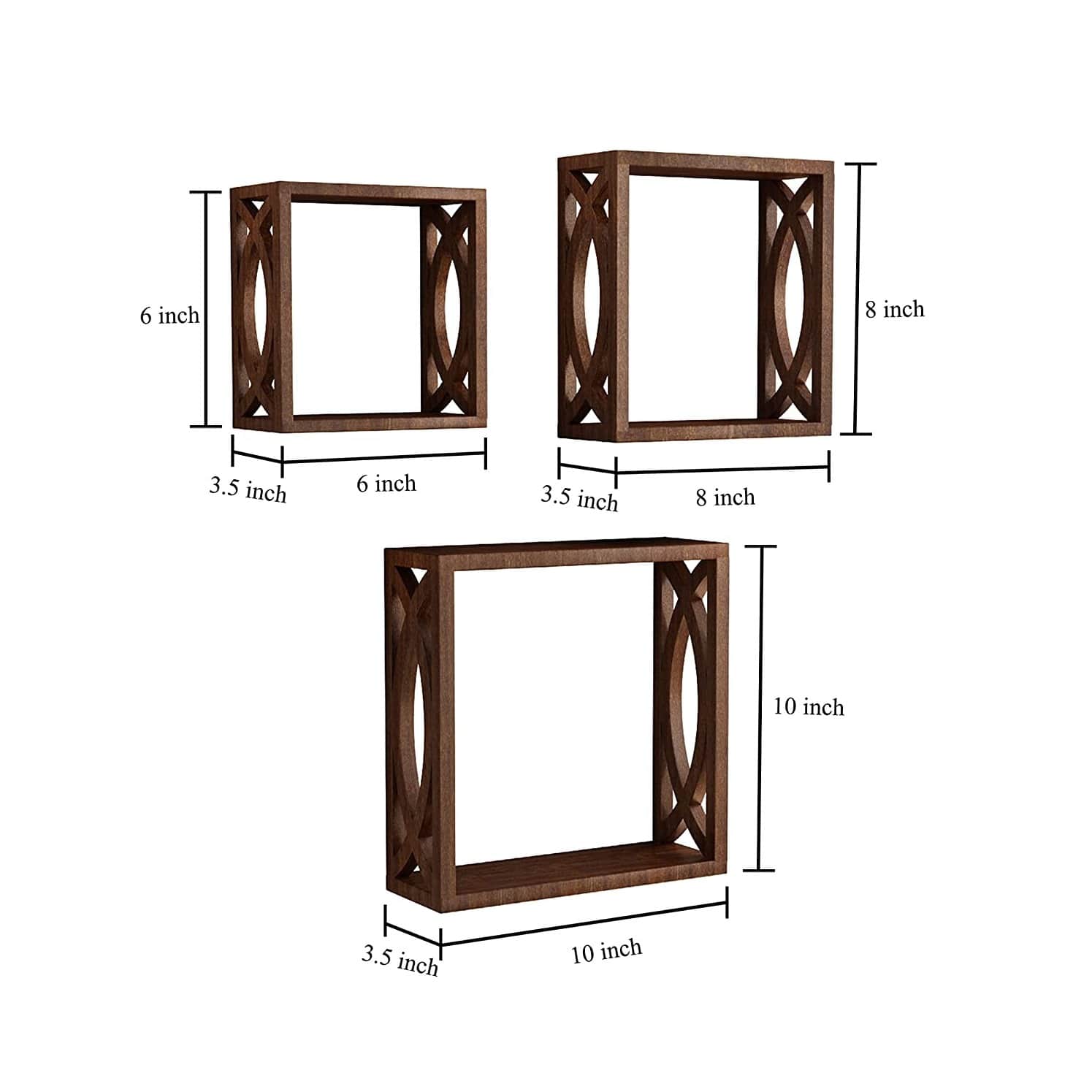 Andes Square Shape Book Shelves (Brown) - left_view