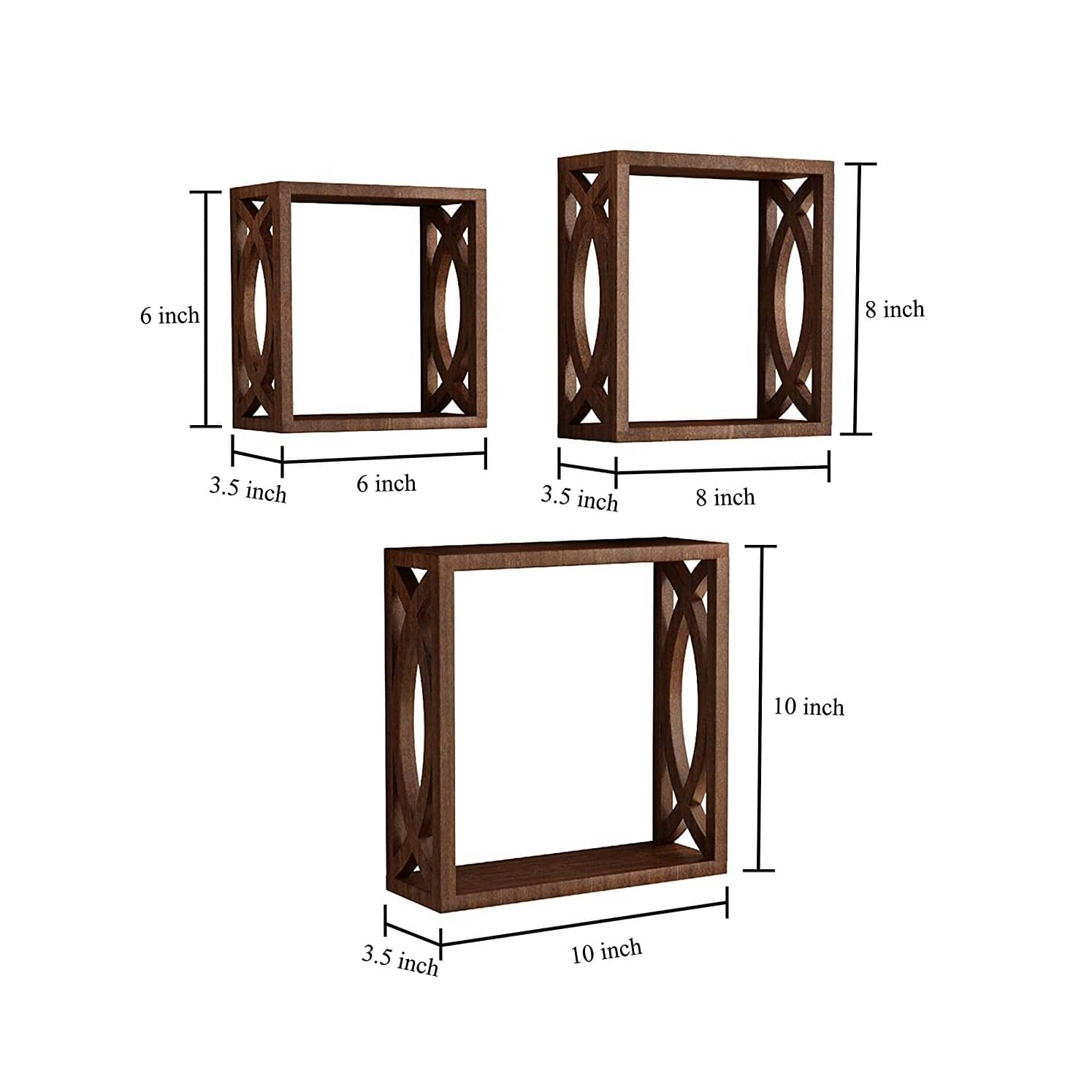 Andes Square Shape Book Shelves (Brown)