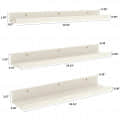 Rustic Wooden Picture Ledge Shelf (White) - bottom_view
