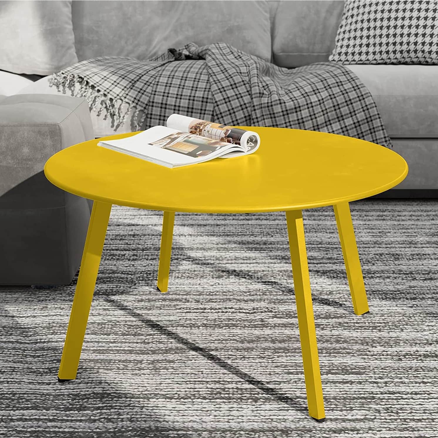 Modern Wooden Small Coffee Table - front_view