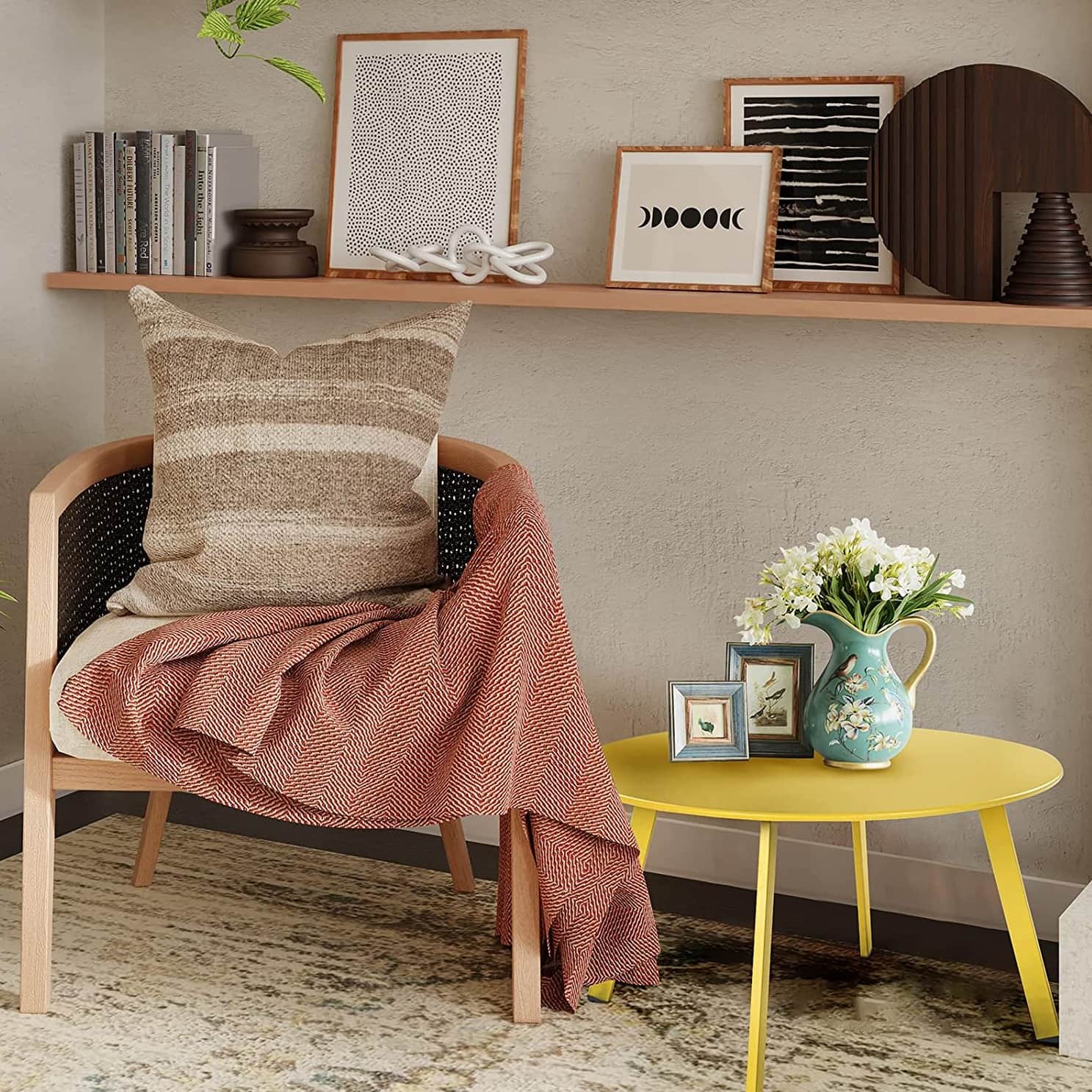 Modern Wooden Small Coffee Table - top_view