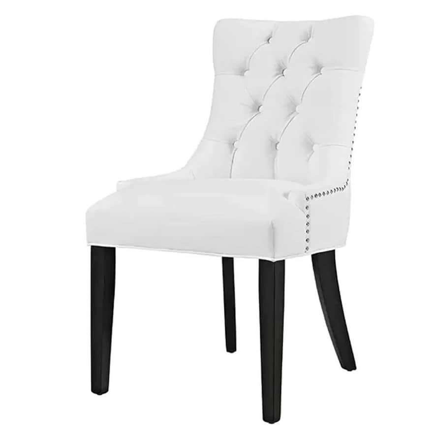 Modern Dining Chair With Button Nailed Trim - front_view