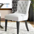 Modern Dining Chair With Button Nailed Trim - rear_view