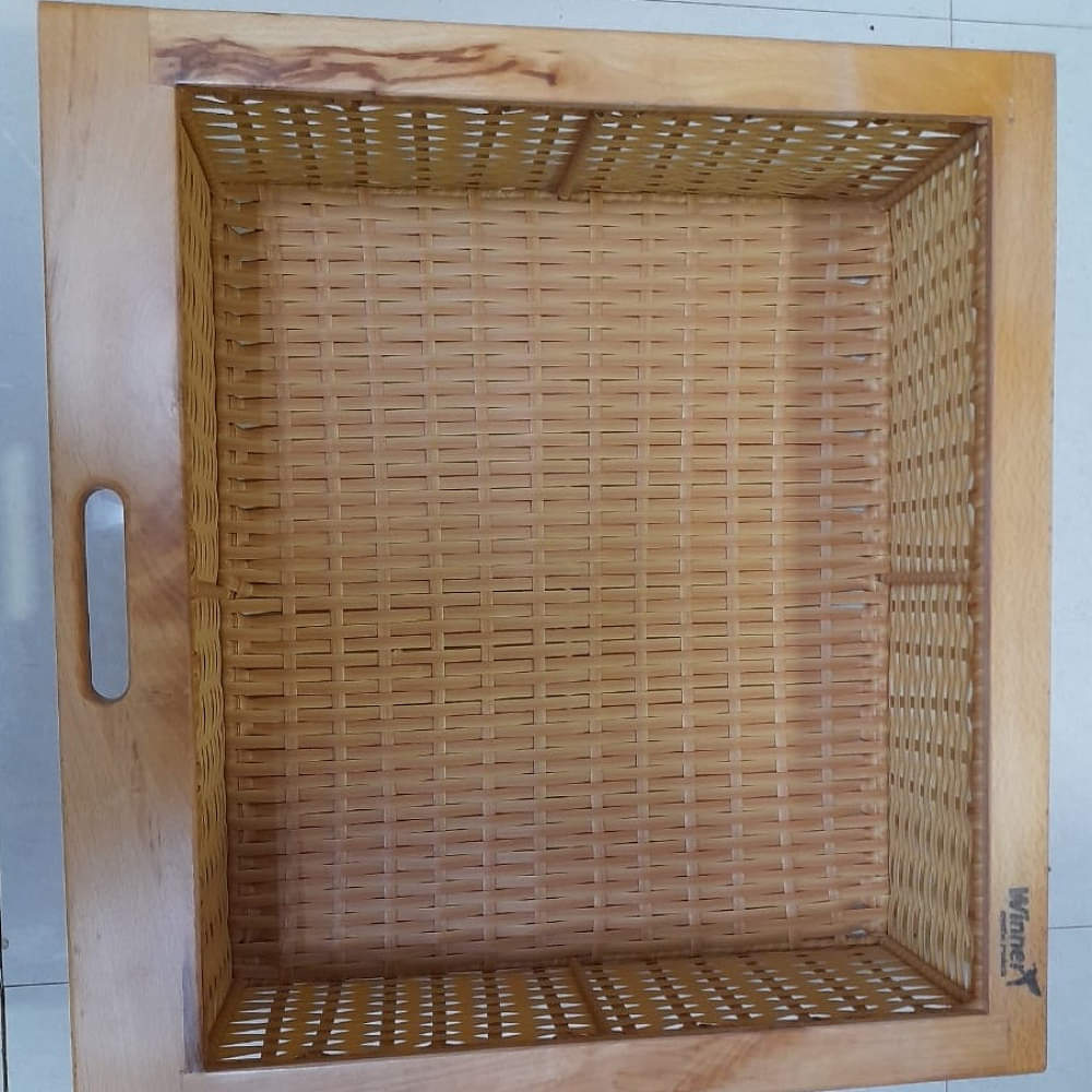 PVC Wicker Basket with Vertical Partition - photo