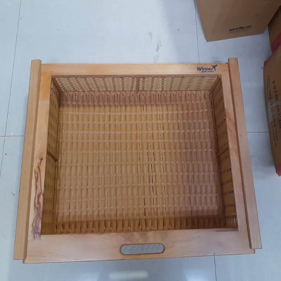PVC Wicker Basket with Vertical Partition - front_view