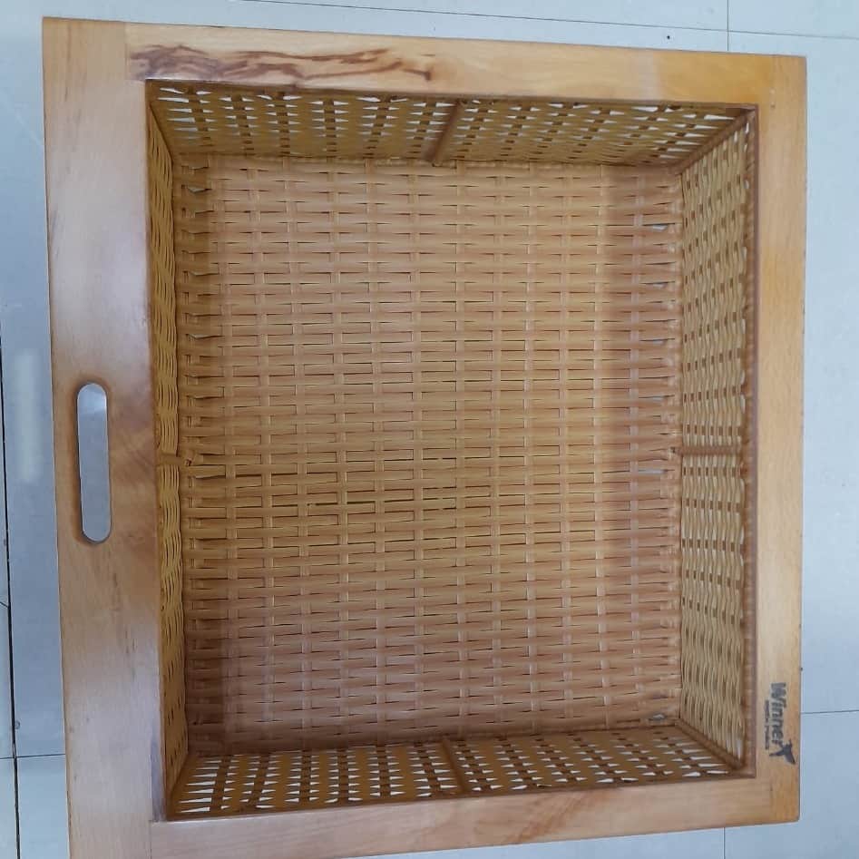 PVC Wicker Basket with Vertical Partition - top_view