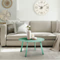 Modern Round Wooden Small Coffee Table (Mint Green) - rear_view