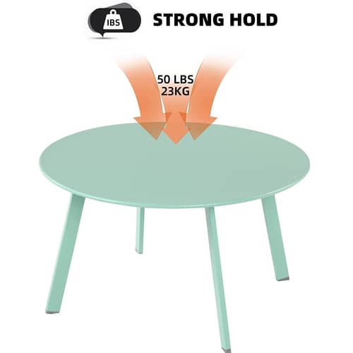Modern Round Wooden Small Coffee Table (Mint Green)