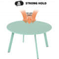 Modern Round Wooden Small Coffee Table (Mint Green) - left_view