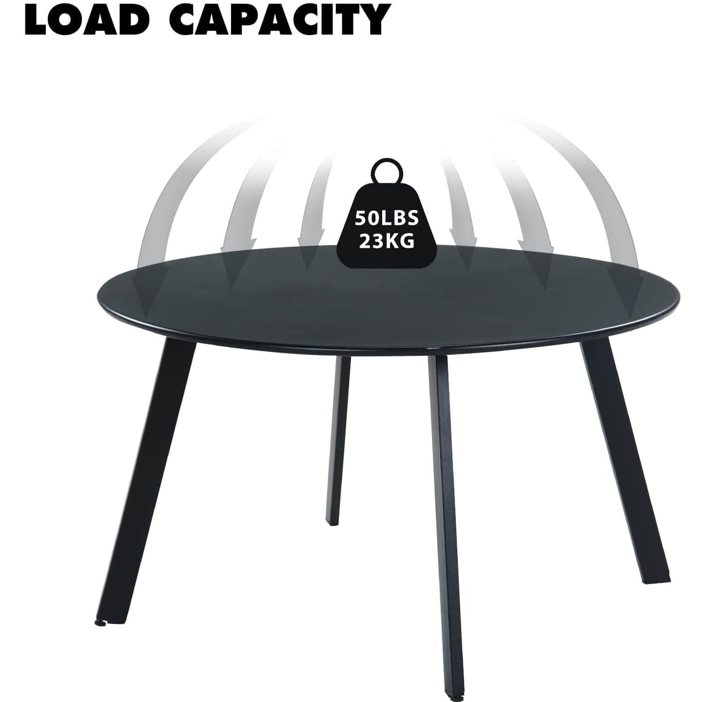 Yoho Modern Round Coffee Table (Black) - left_view