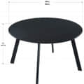 Yoho Modern Round Coffee Table (Black) - bottom_view