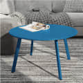 Modern Wood Round Coffee Table (Blue) - photo
