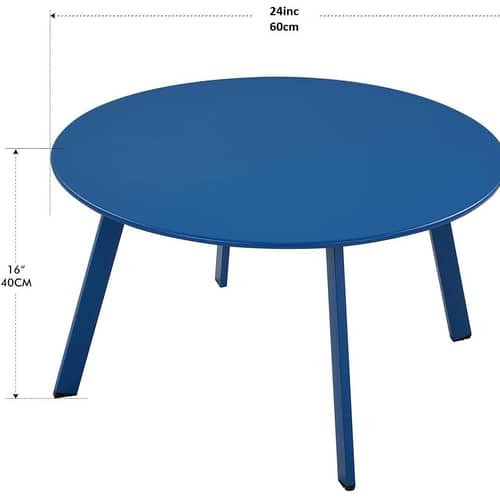 Modern Wood Round Coffee Table (Blue)