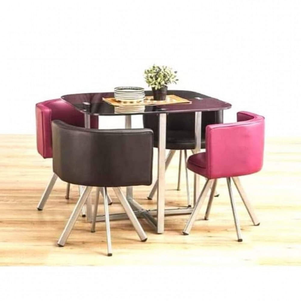 4 Seater Dining Set in Black & Purple Colour - photo