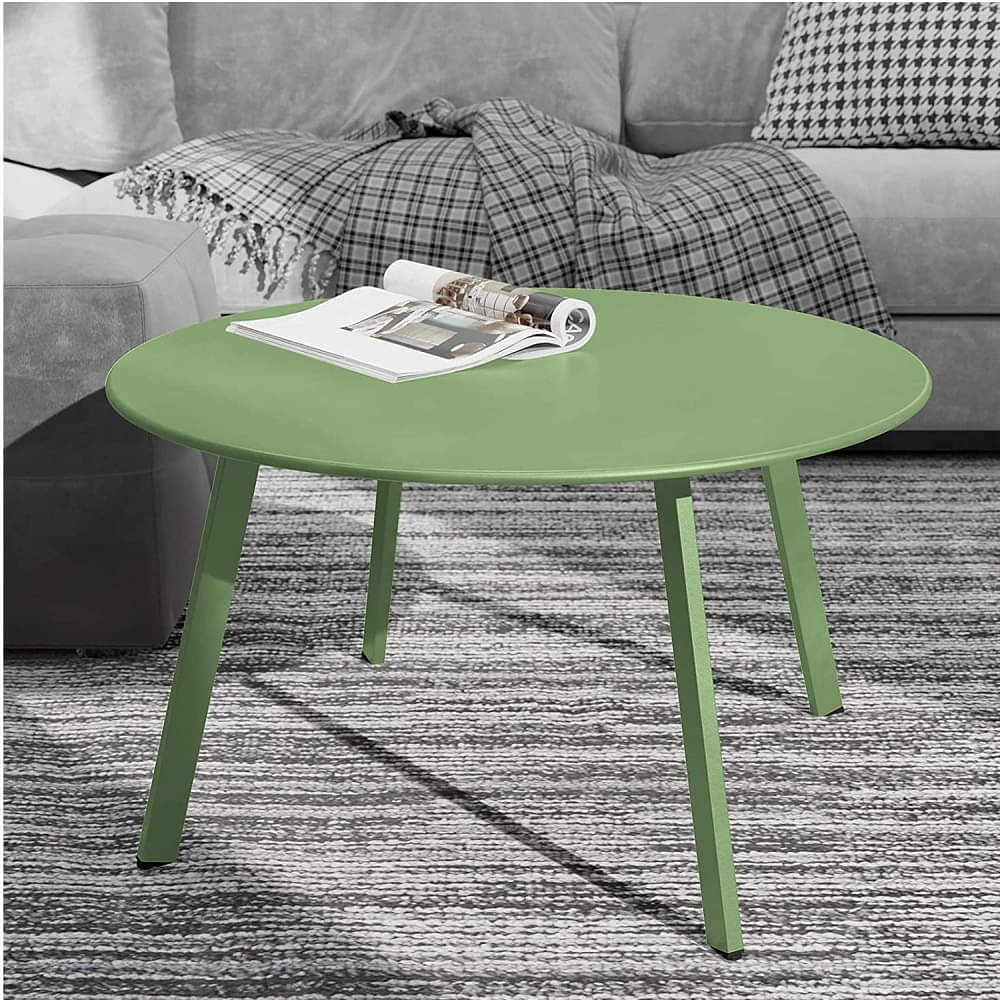 Modern Wooden Small Coffee Table  (Pea Green) - photo