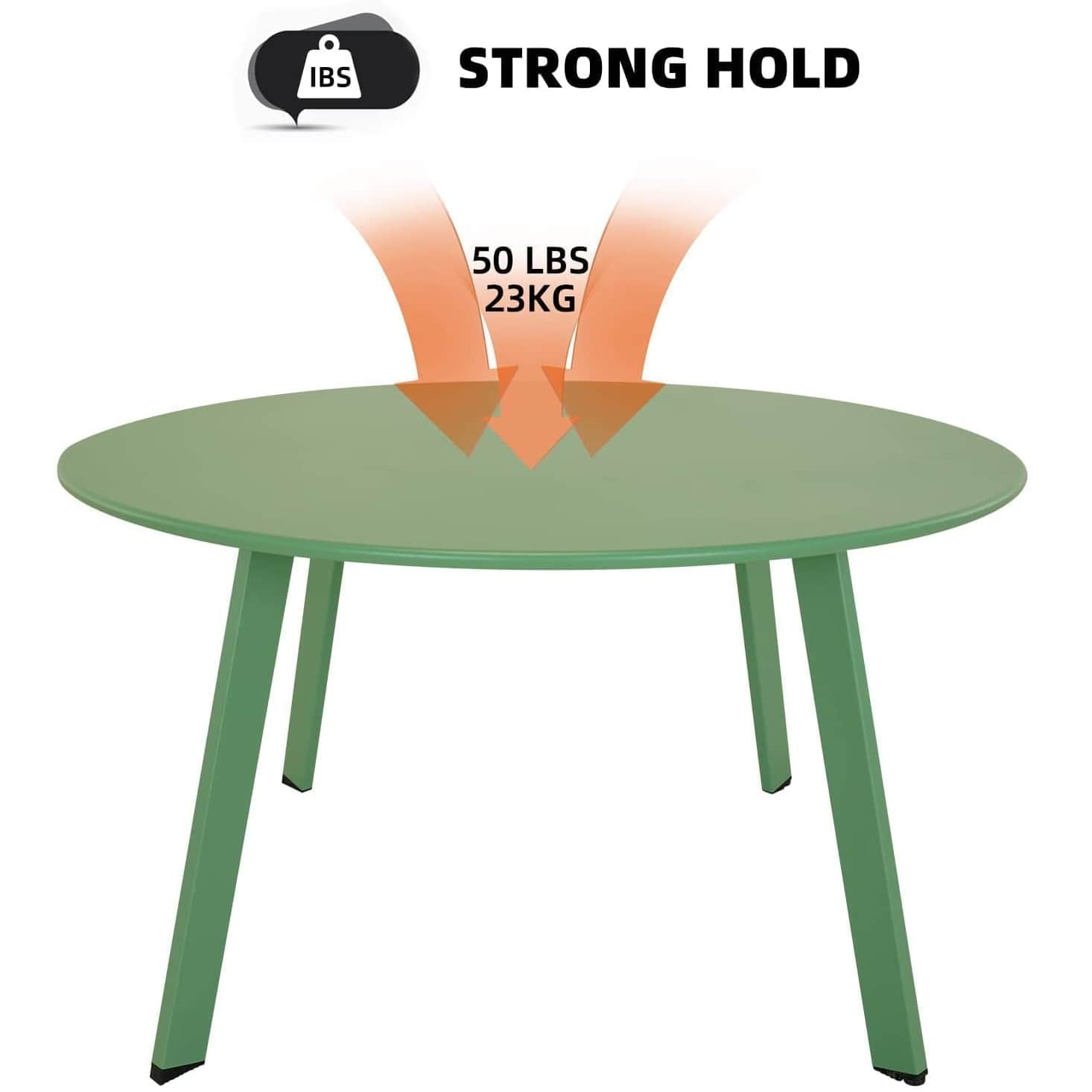 Modern Wooden Small Coffee Table  (Pea Green) - rear_view