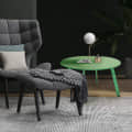 Modern Wooden Small Coffee Table  (Pea Green) - right_view