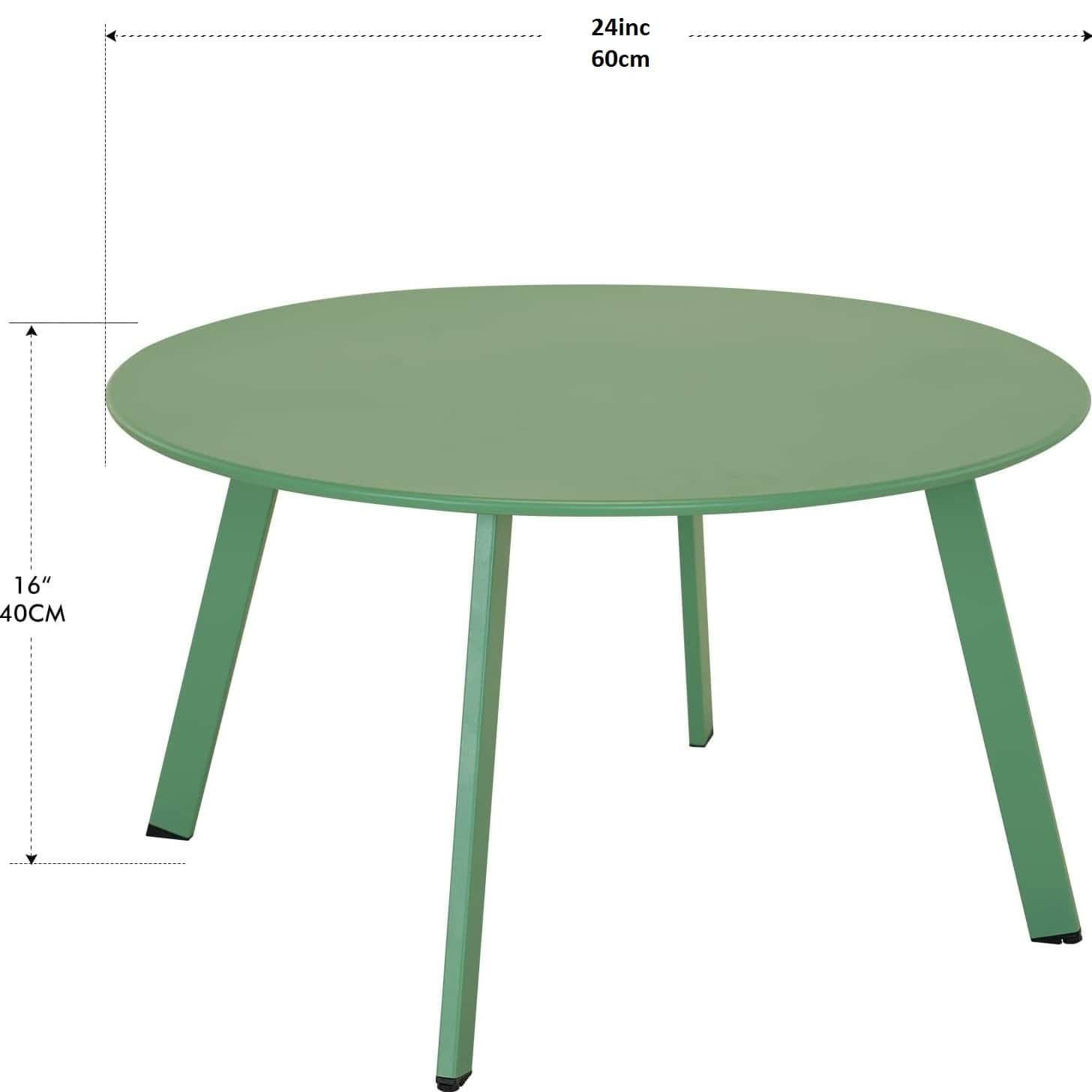 Modern Wooden Small Coffee Table  (Pea Green) - bottom_view