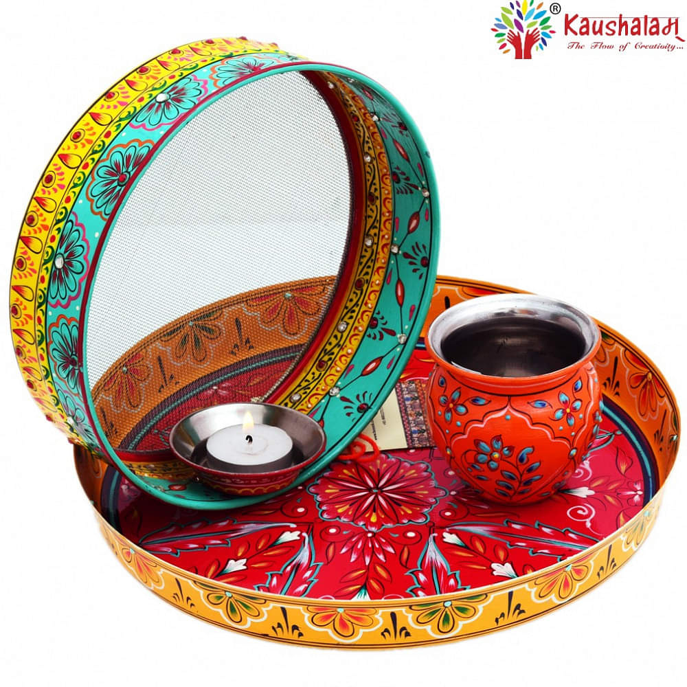 Karwa Chauth Plate Set - photo