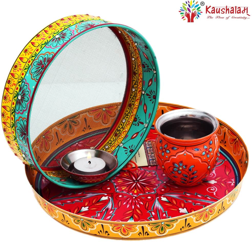 Karwa Chauth Plate Set - left_view