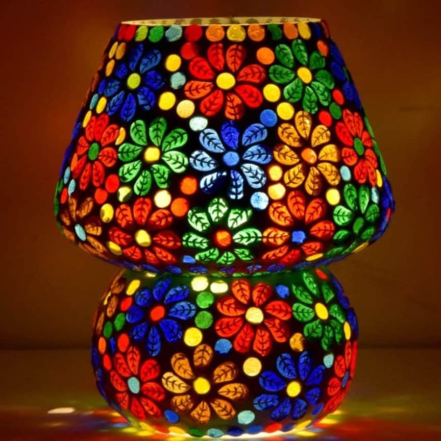 Mosaic Glass Table Lamp - rear_view
