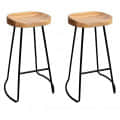 Set of 2 Saddle Bar Stool  (30 INCH) - front_view