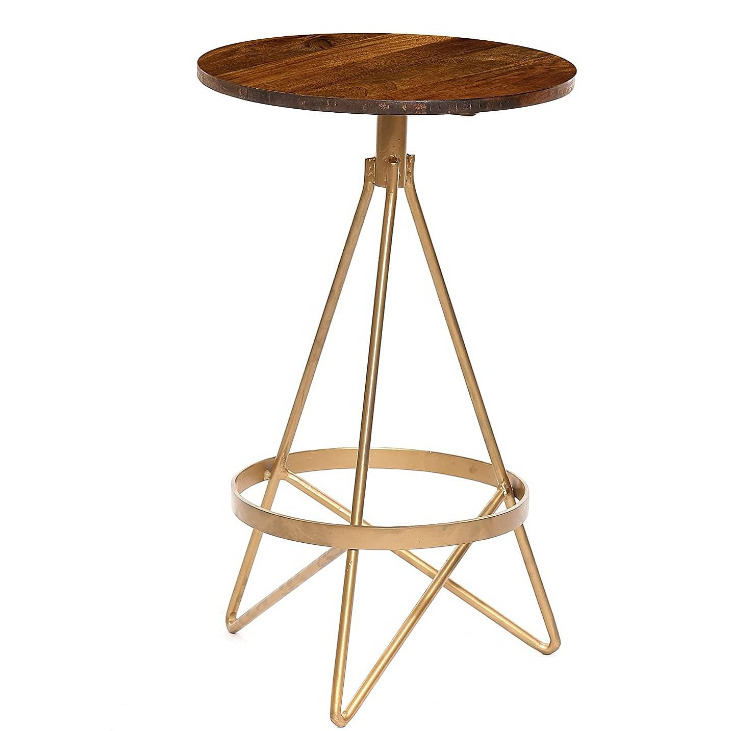Round Bar Stool (Gold Metal | Chestnut)