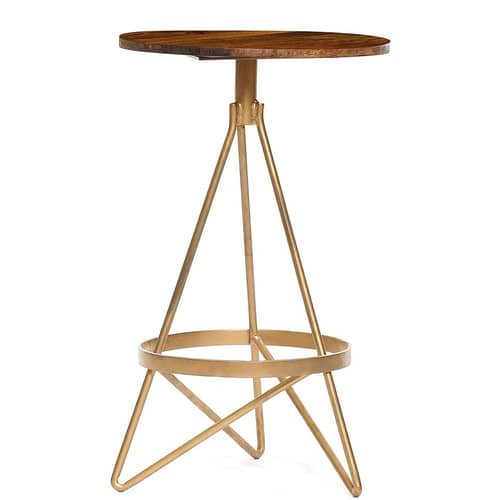 Round Bar Stool (Gold Metal | Chestnut)