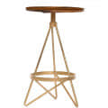 Round Bar Stool (Gold Metal | Chestnut) - front_view
